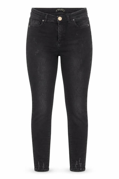 Happy Pink Womens Black Cotton Skinny Jeans Size 24 in L27 in Regular Button