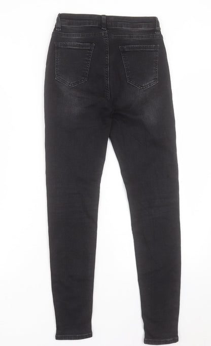 Happy Pink Womens Black Cotton Skinny Jeans Size 24 in L27 in Regular Button
