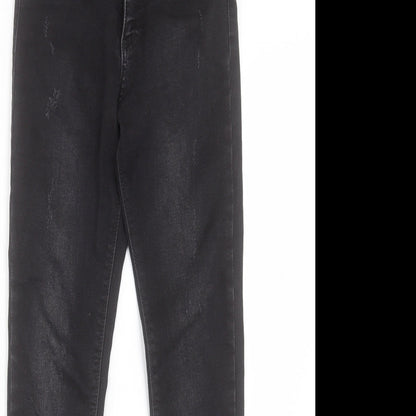 Happy Pink Womens Black Cotton Skinny Jeans Size 24 in L27 in Regular Button