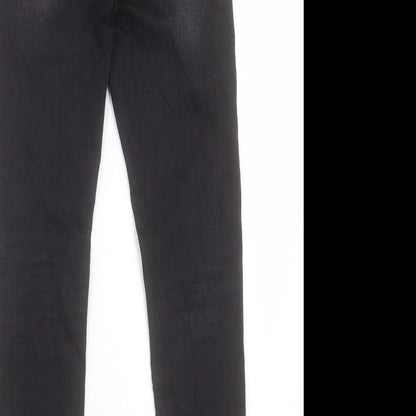Happy Pink Womens Black Cotton Skinny Jeans Size 24 in L27 in Regular Button