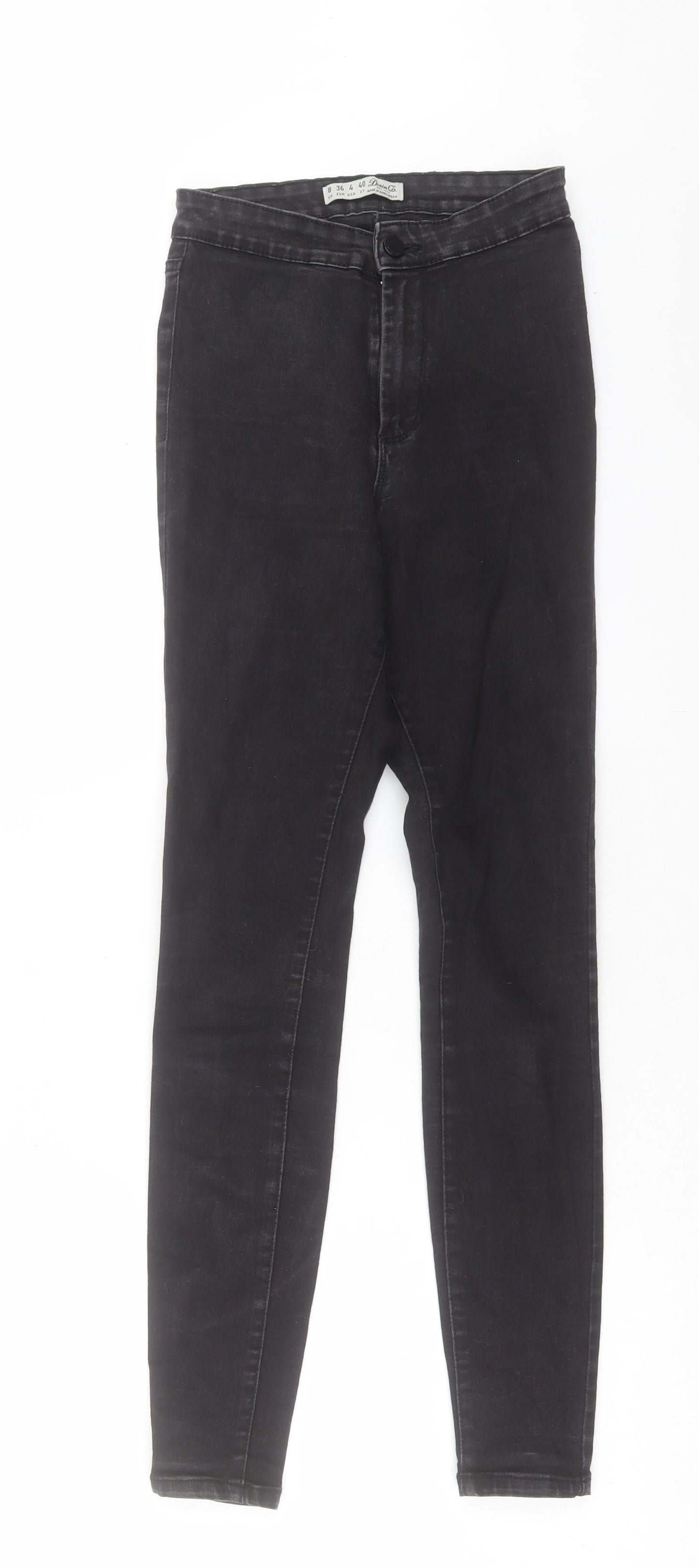 Denim & Co. Womens Black Cotton Skinny Jeans Size 8 L28 in Regular Button