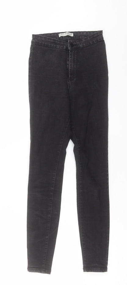 Denim & Co. Womens Black Cotton Skinny Jeans Size 8 L28 in Regular Button