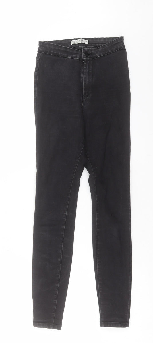 Denim & Co. Womens Black Cotton Skinny Jeans Size 8 L28 in Regular Button