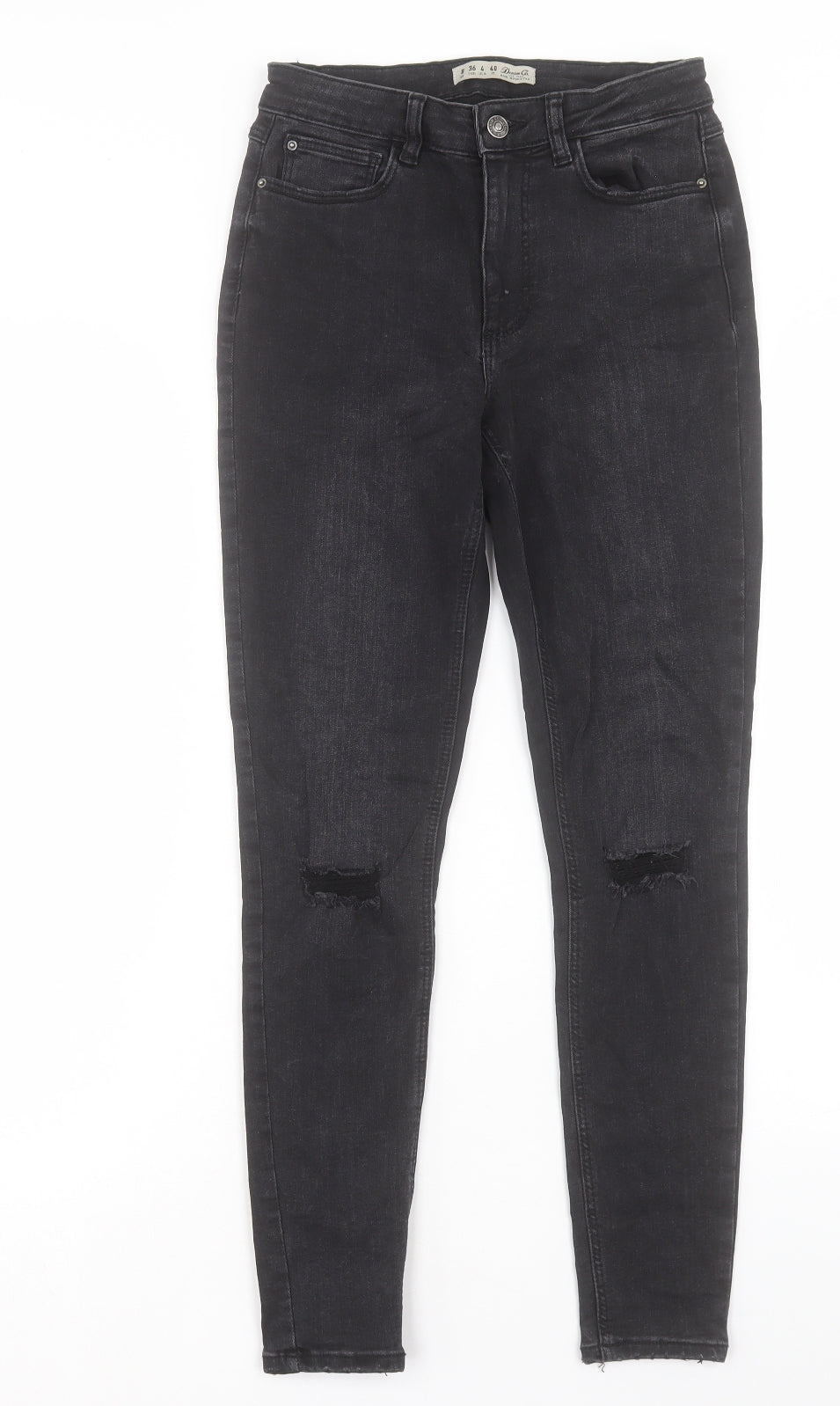 Denim & Co. Womens Black Cotton Skinny Jeans Size 8 L27 in Regular Button