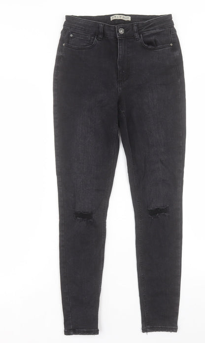 Denim & Co. Womens Black Cotton Skinny Jeans Size 8 L27 in Regular Button