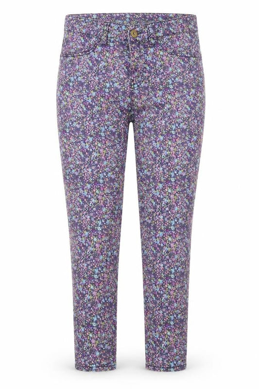 Womens UK Size M Preworn Regular Fit Cropped Multicoloured Jeans
