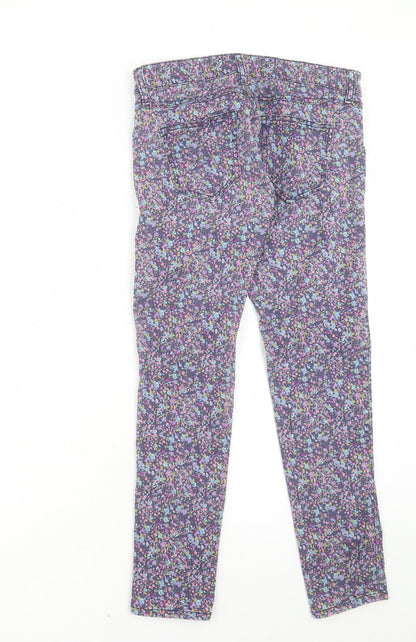 Womens UK Size M Preworn Regular Fit Cropped Multicoloured Jeans