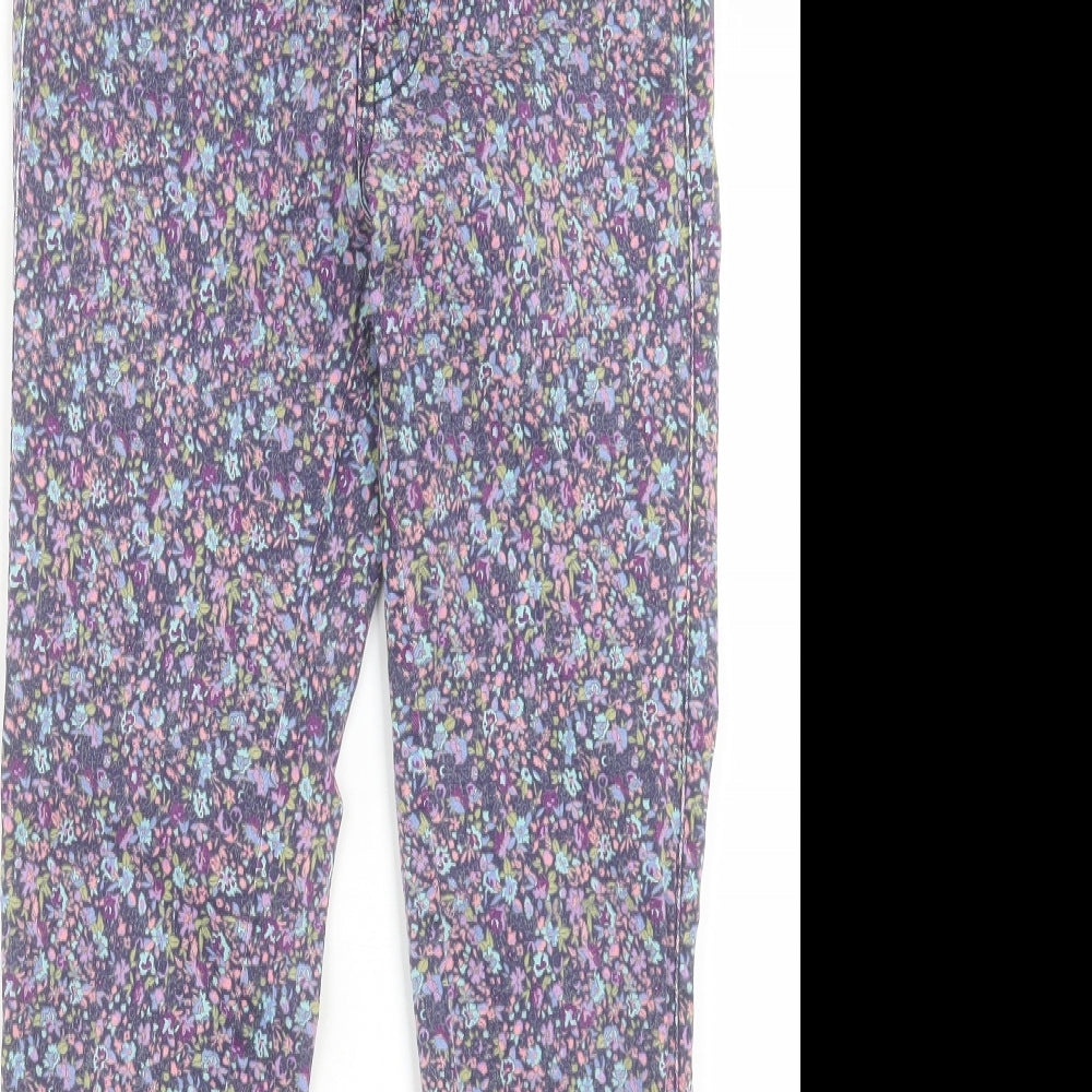 Womens UK Size M Preworn Regular Fit Cropped Multicoloured Jeans