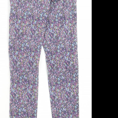 Womens UK Size M Preworn Regular Fit Cropped Multicoloured Jeans