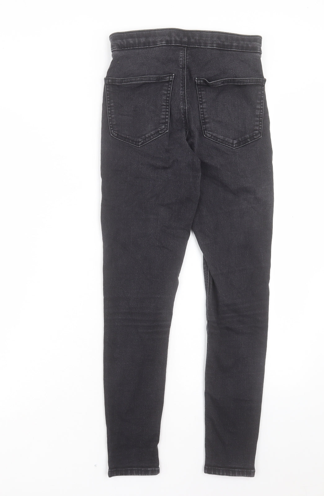 Topshop Womens Black Cotton Skinny Jeans Size 28 in L25 in Regular Button - To Fit 30