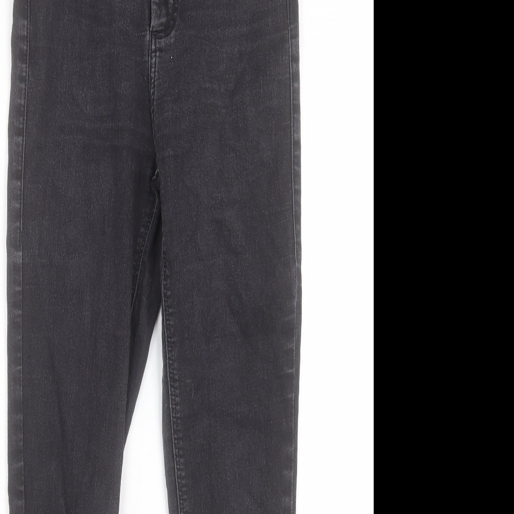 Topshop Womens Black Cotton Skinny Jeans Size 28 in L25 in Regular Button - To Fit 30