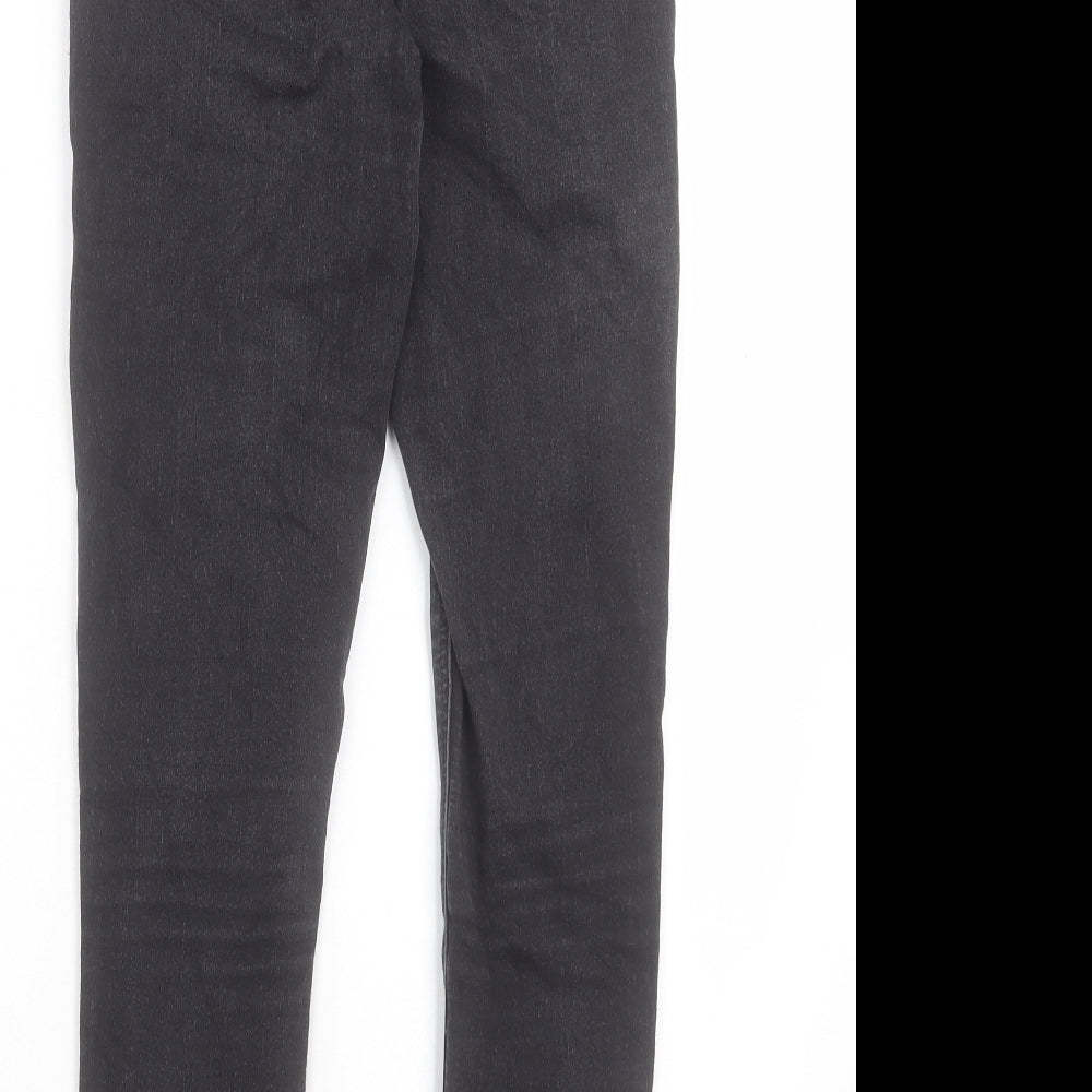 Topshop Womens Black Cotton Skinny Jeans Size 28 in L25 in Regular Button - To Fit 30