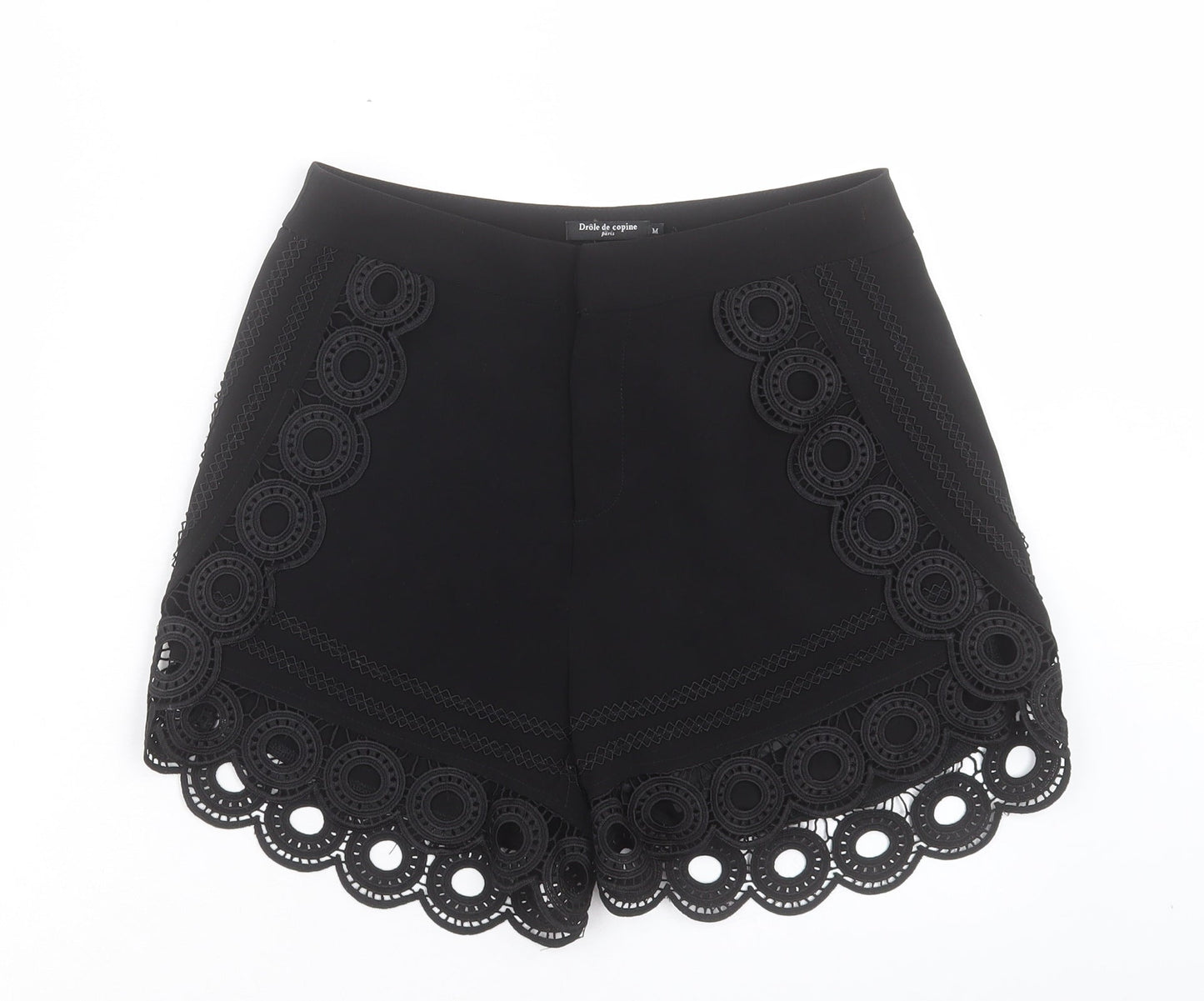 Drole de Copine Womens Black Polyester Sailor Shorts Size 8 L4 in Regular Hook & Eye