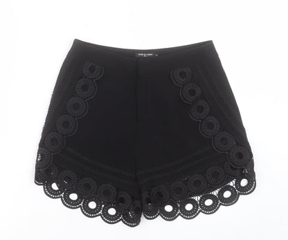 Drole de Copine Womens Black Polyester Sailor Shorts Size 8 L4 in Regular Hook & Eye