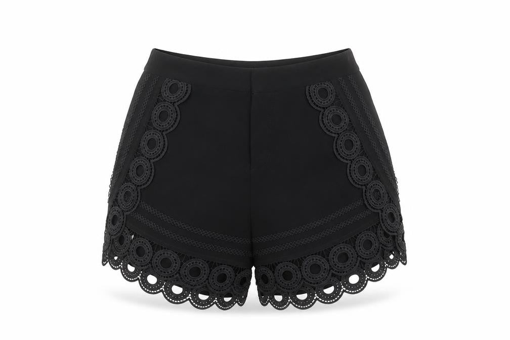 Drole de Copine Womens Black Polyester Sailor Shorts Size 8 L4 in Regular Hook & Eye