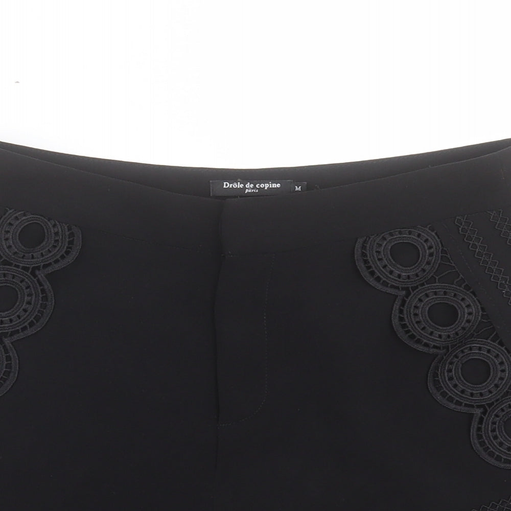 Drole de Copine Womens Black Polyester Sailor Shorts Size 8 L4 in Regular Hook & Eye