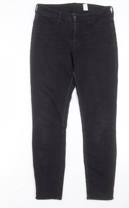 H&M Mens Black Cotton Skinny Jeans Size 28 in L28 in Regular Button