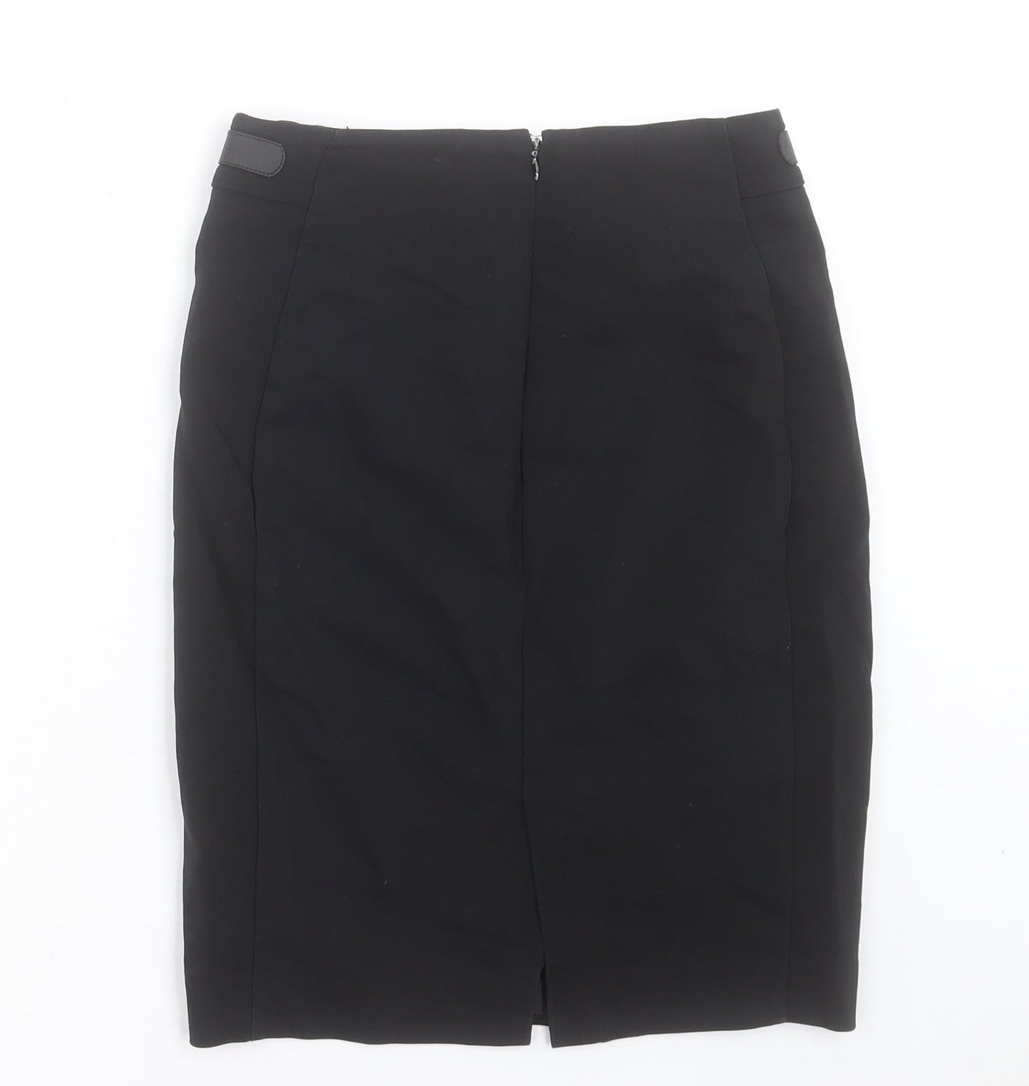 Mango Womens Black Polyester Straight & Pencil Skirt Size 6 Zip