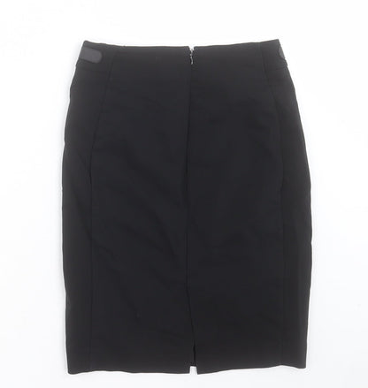 Mango Womens Black Polyester Straight & Pencil Skirt Size 6 Zip