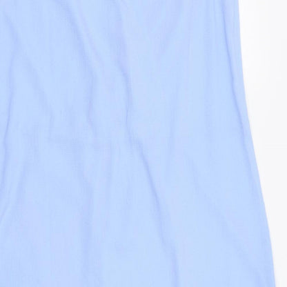 New Look Womens Blue Polyester Skater Dress Size 8 V-Neck Tie