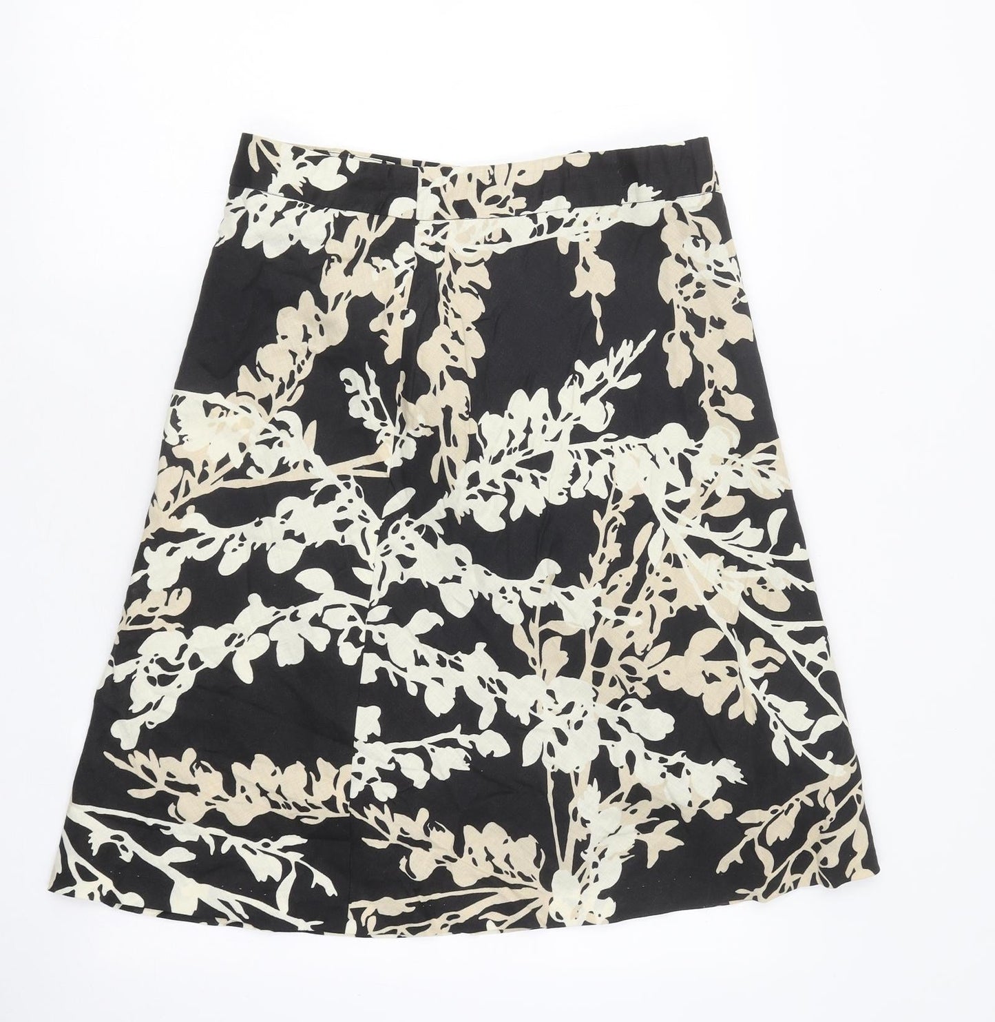 H&M Womens Beige Geometric Polyester A-Line Skirt Size 10 Tie