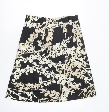 H&M Womens Beige Geometric Polyester A-Line Skirt Size 10 Tie