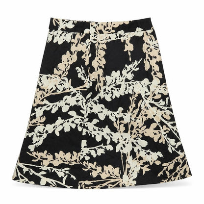 H&M Womens Beige Geometric Polyester A-Line Skirt Size 10 Tie