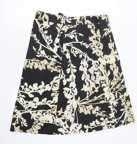 H&M Womens Beige Geometric Polyester A-Line Skirt Size 10 Tie