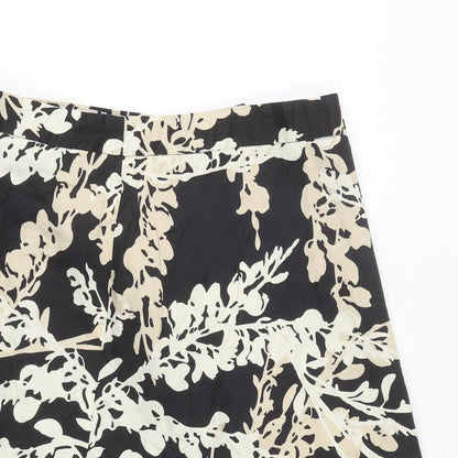 H&M Womens Beige Geometric Polyester A-Line Skirt Size 10 Tie