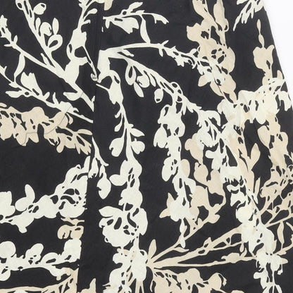 H&M Womens Beige Geometric Polyester A-Line Skirt Size 10 Tie