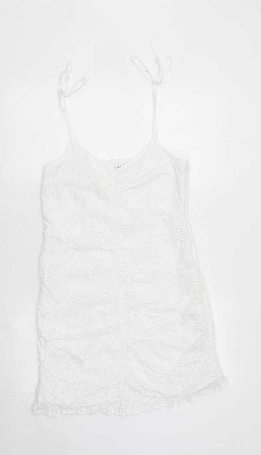 Hollister Womens White Polyester Bodycon Size M Sweetheart Pullover