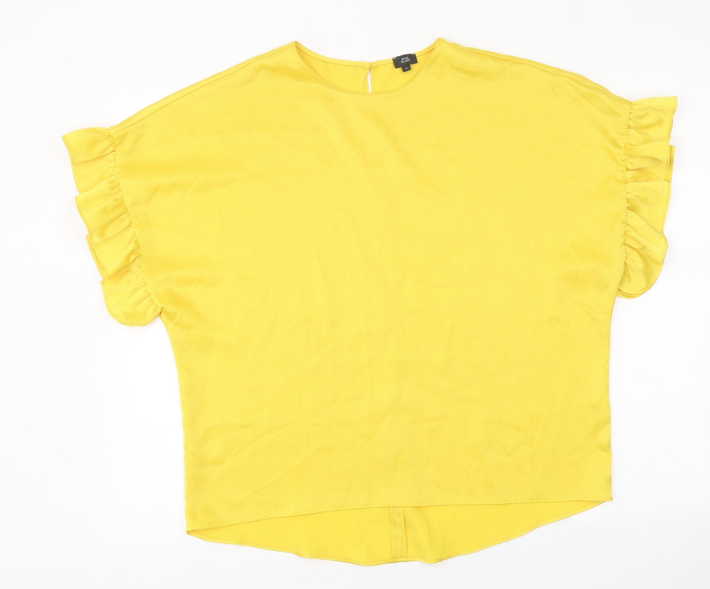 Womens UK Size S River Island Yellow Basic T-Shirt