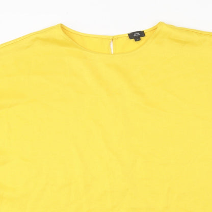 Womens UK Size S River Island Yellow Basic T-Shirt