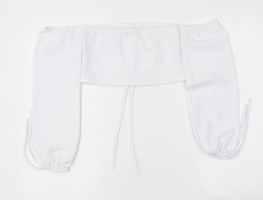 Womens UK Size 8 PRETTYLITTLETHING White Cropped Blouse