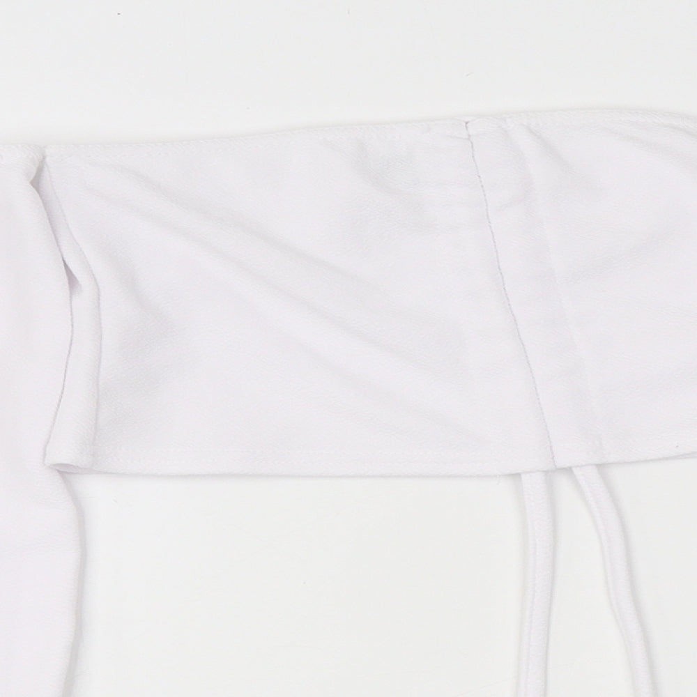 Womens UK Size 8 PRETTYLITTLETHING White Cropped Blouse