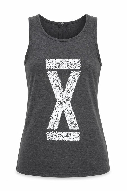 RXTR Womens Grey Viscose Basic Tank Size S Round Neck