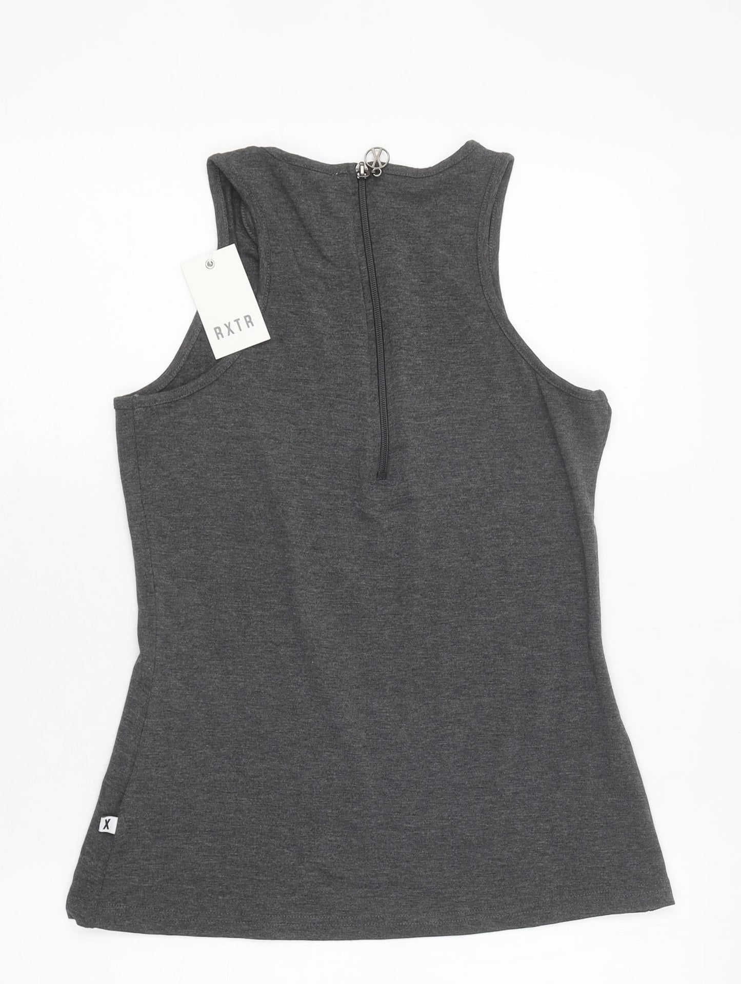 RXTR Womens Grey Viscose Basic Tank Size S Round Neck