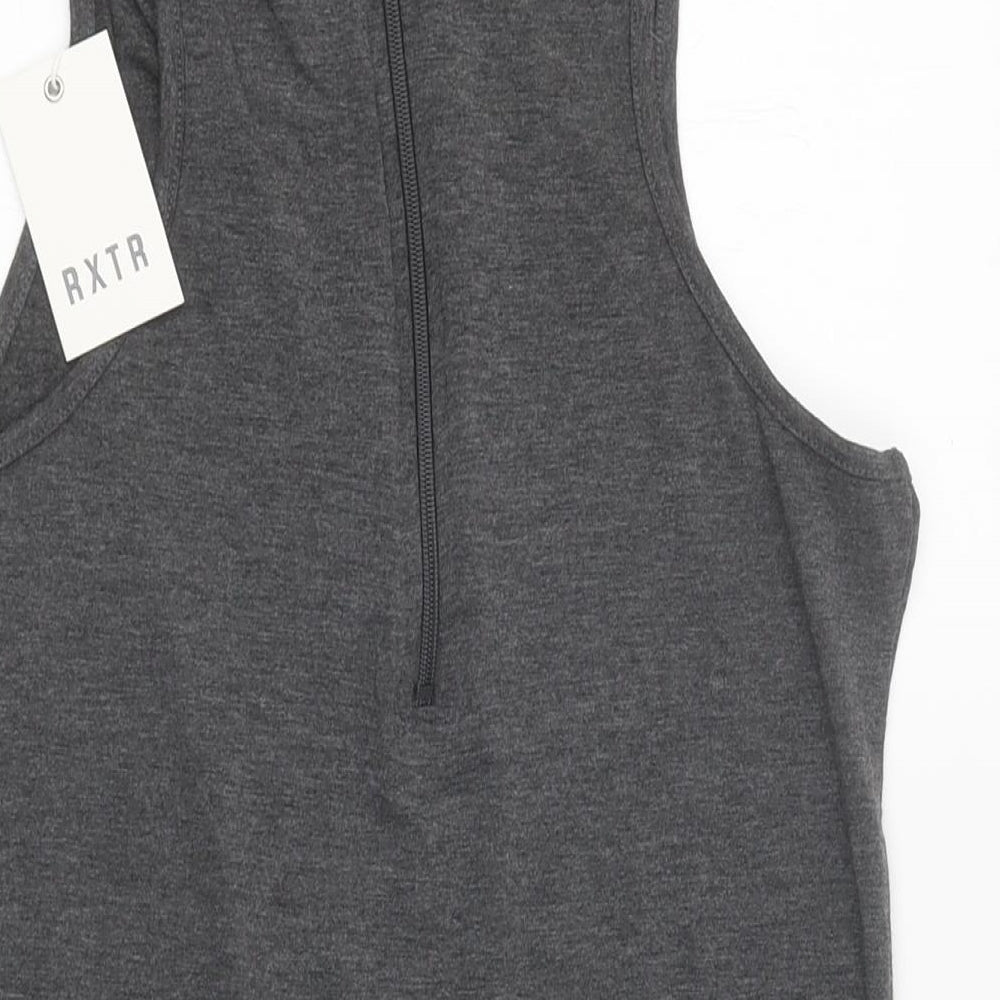 RXTR Womens Grey Viscose Basic Tank Size S Round Neck