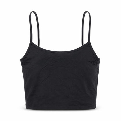 Stradivarius Womens Black Polyester Cropped Tank Size M Round Neck