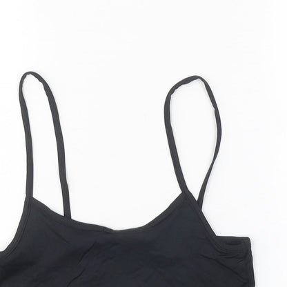 Stradivarius Womens Black Polyester Cropped Tank Size M Round Neck