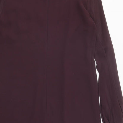 Coast Womens Purple Polyester A-Line Size 12 Round Neck Zip