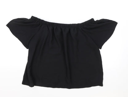 Womens UK Size 12 Atmosphere Black Cropped Blouse