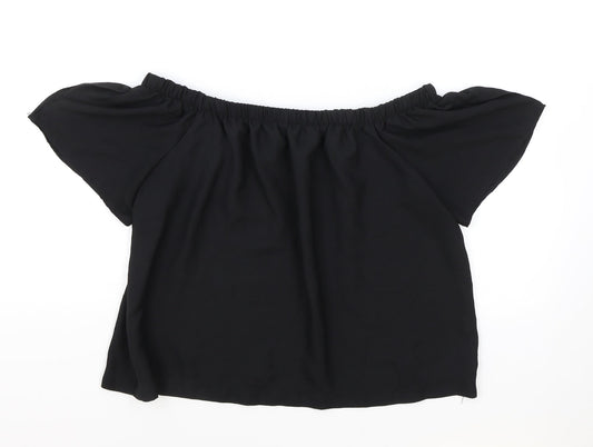 Womens UK Size 12 Atmosphere Black Cropped Blouse