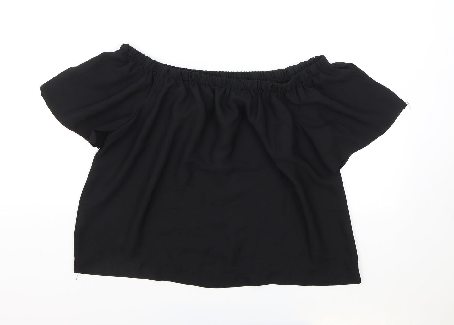 Womens UK Size 12 Atmosphere Black Cropped Blouse