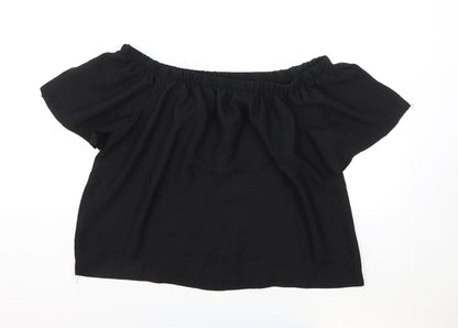 Womens UK Size 12 Atmosphere Black Cropped Blouse