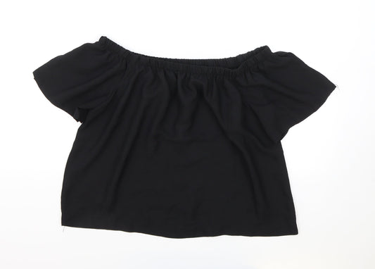 Womens UK Size 12 Atmosphere Black Cropped Blouse