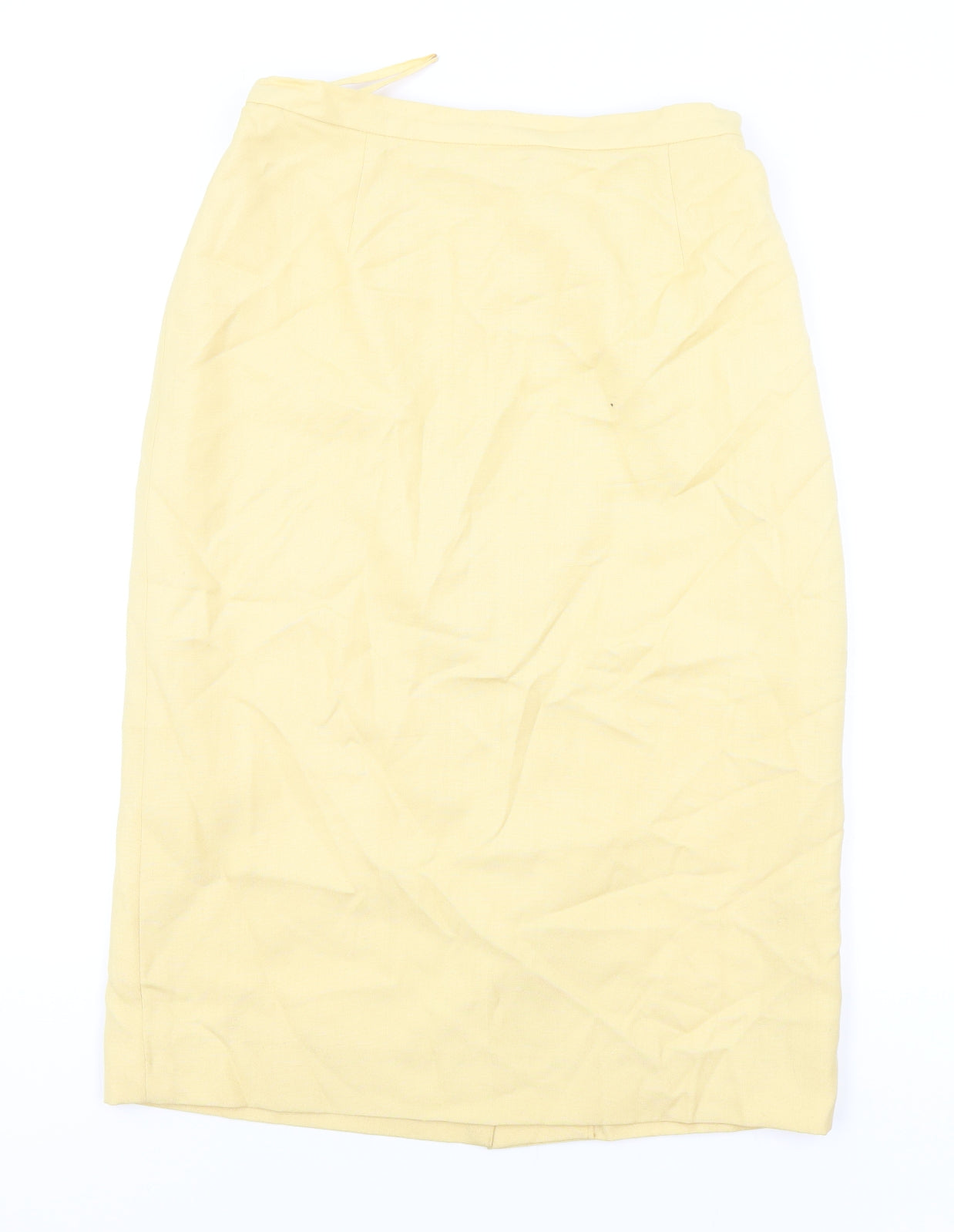 Medici Womens Yellow Viscose Straight & Pencil Skirt Size 14 Zip