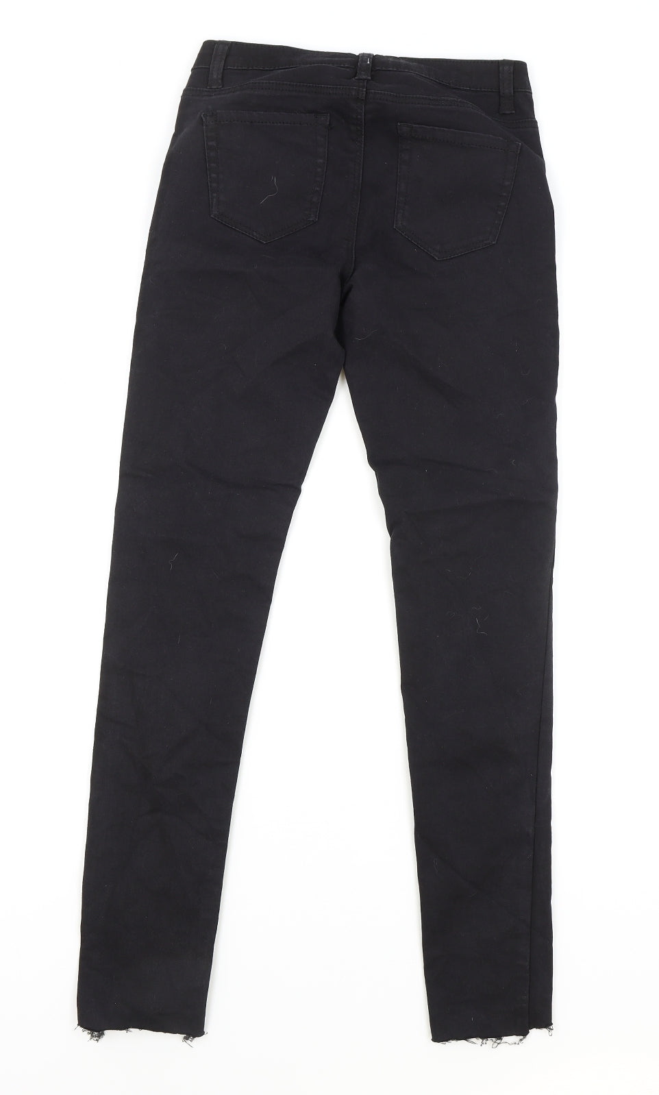 Primark Womens Black Cotton Skinny Jeans Size 6 L28 in Regular Zip