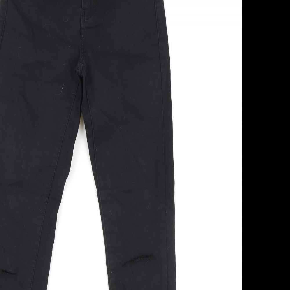 Primark Womens Black Cotton Skinny Jeans Size 6 L28 in Regular Zip