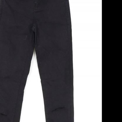 Primark Womens Black Cotton Skinny Jeans Size 6 L28 in Regular Zip